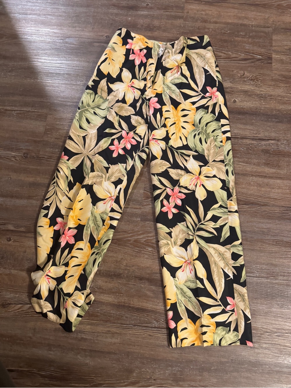 Talbots Black Tropical Floral Pants